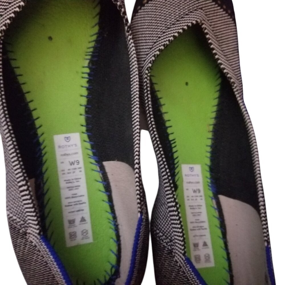 Rothy's Women's Mist Captoe Black Grey Comfy Ballet Flats Sz 9 - Picture 5 of 8